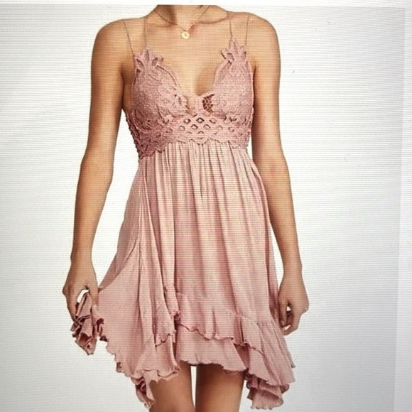 Free People One Adella slip dress Womens Ballet Core Fairy Core Boho S Eyelet - Picture 2 of 10